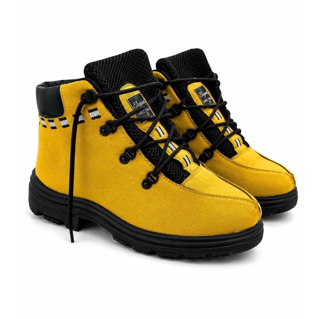 Bota Masculina Cano Médio Confortável Solado Antiderrapante para Trabalho