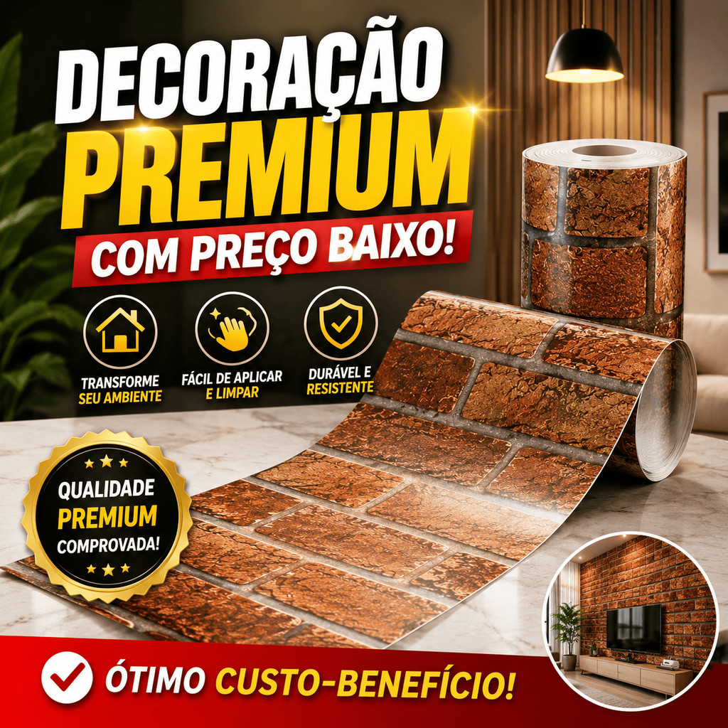 Papel De Parede Auto Colante Tijolo Cinza Bege Preto Rústico Reforma Fácil Sem Sujeira Alta Aderência