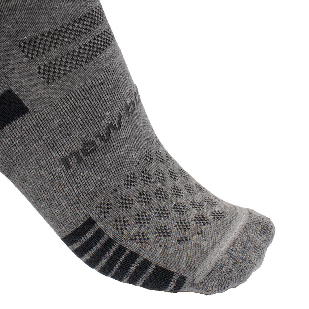 Meia Unissex New Balance Kit 3 NB74A Branco/Cinza/Preto — imagem 2 de 2