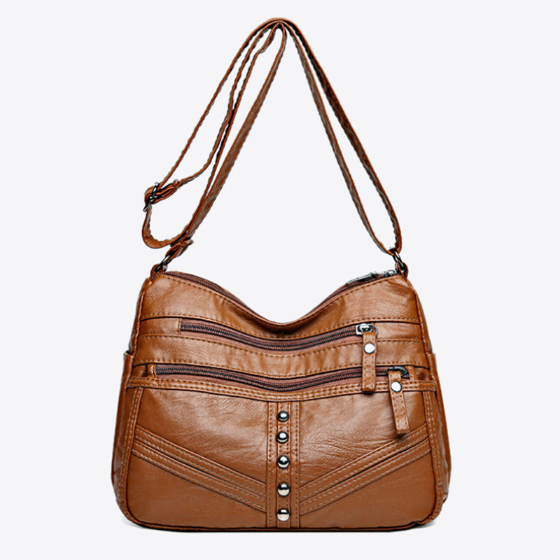 Bolsa Feminina Grande PU Transversal Casual Multifuncional Alta Capacidade Estilo Simples