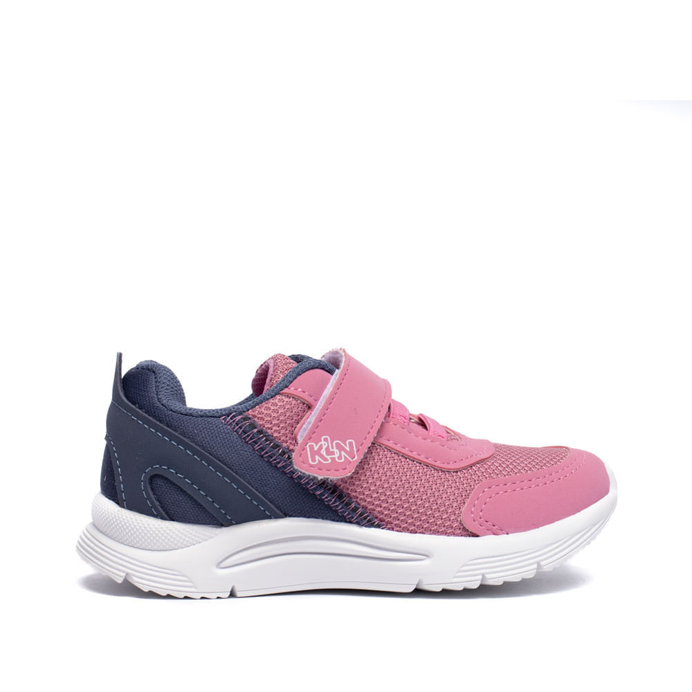 Tênis Infantil Klin Casual Mesh Marinho/Rosa
