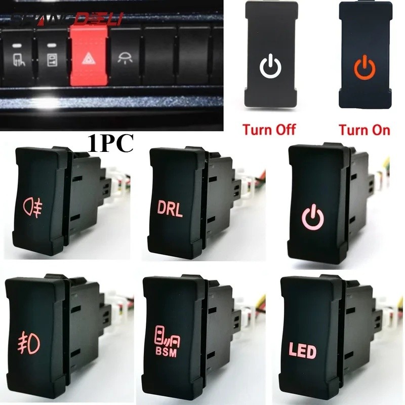 1PC Carro Vermelho LED Luz DRL De Nevoeiro Ligar/Desligar Botão Interruptor BSM Com Fio Para Iveco Acessórios Automóveis