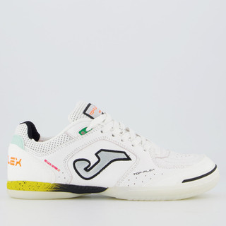 Chuteira Joma Top Flex Futsal Branca e Amarela