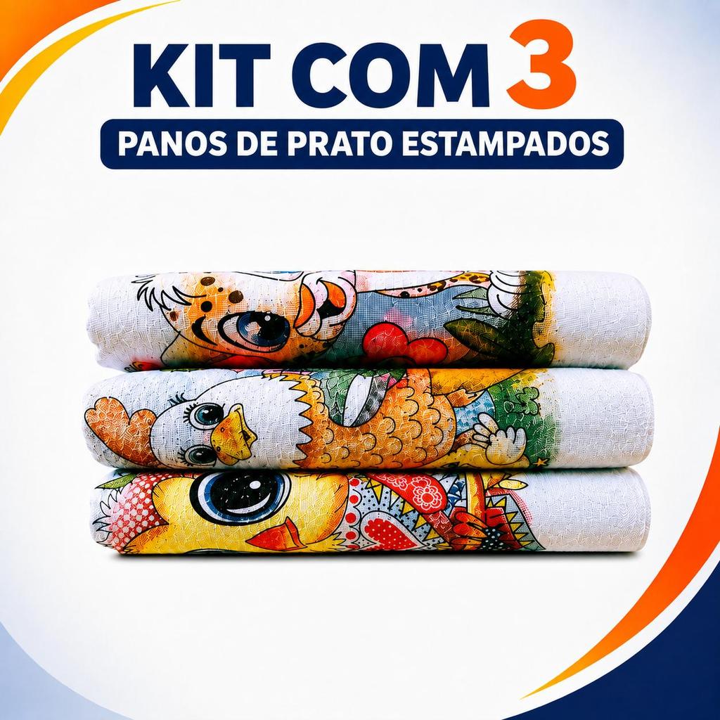 Kit 3 Panos de Prato Branco Tecido Pé de Galinha Absorvente para Cozinha pano pé de galinha pano para secar louça