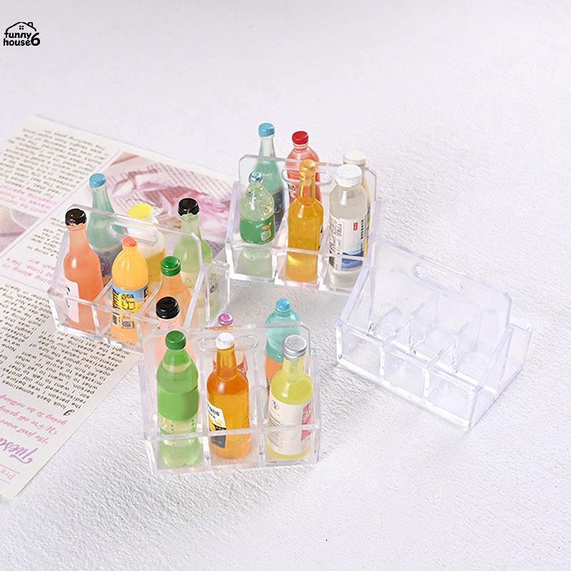 Diversão 2 Pçs/1 Conjunto Mini Garrafa De Bebida Leite Base Cena Decoração Comida Jogar Casa De Boneca Brinquedo Modelo