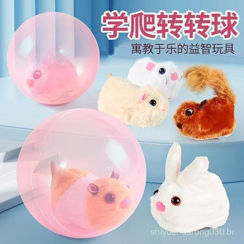 Brinquedos elétricos para animais de estimação, forma fofa, bola rolante, casa de brincar, brinquedos de pelúcia elétric