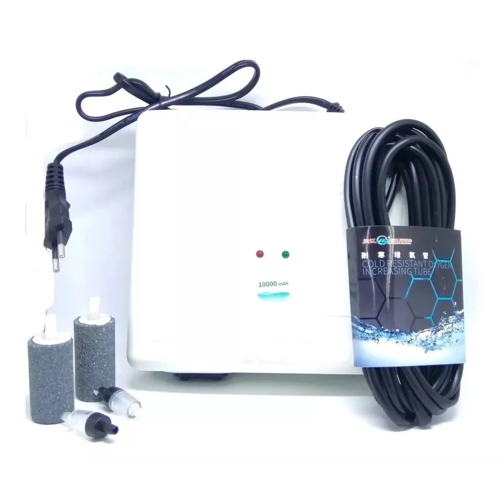 Compressor Ar Aquário No Break Bateria Lítio Mj 8200 Bivolt