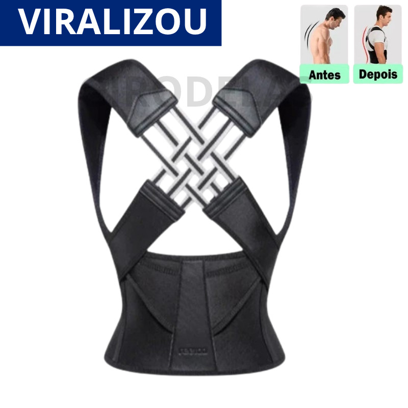Cinta Corretor Postural Modeladora Ajustável Para Coluna Reta Com Velcro