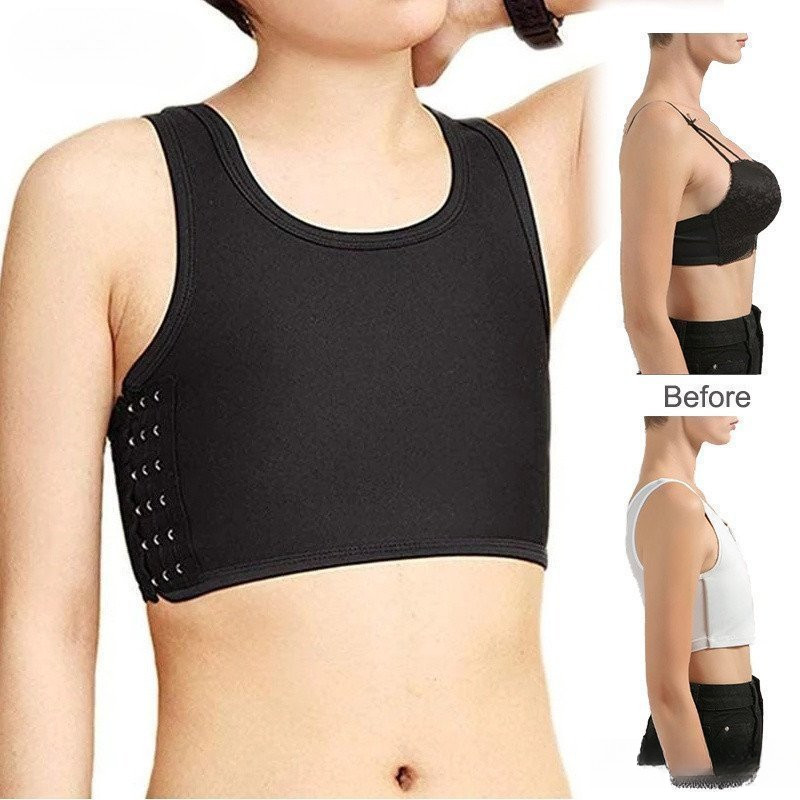 PP G5 Plus Tamanho Encadernador De Peito Para Lésbica Com Gancho Tomboy Bra Mulher Homem Tops De Colete De Alta Compress