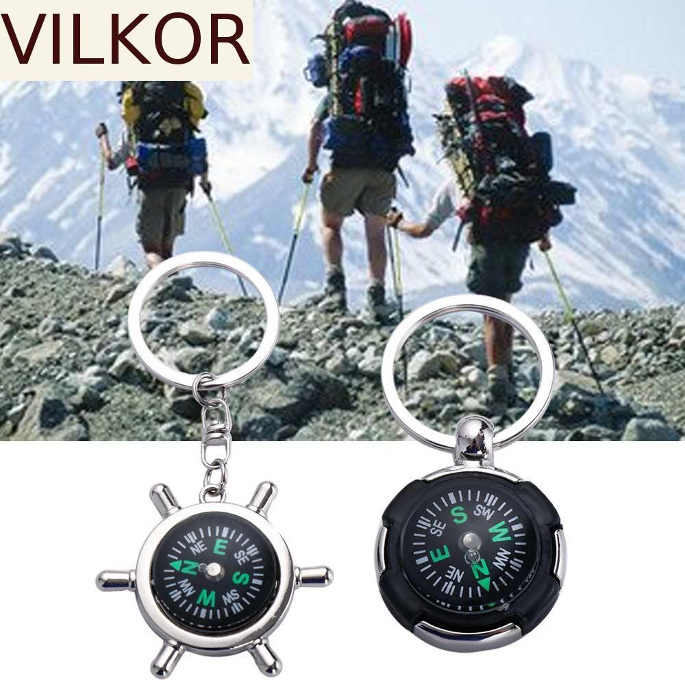 VILKOR Chaveiro Viagem Aventura Mosquetão Acessórios Ao Ar Livre Bolso Bússola