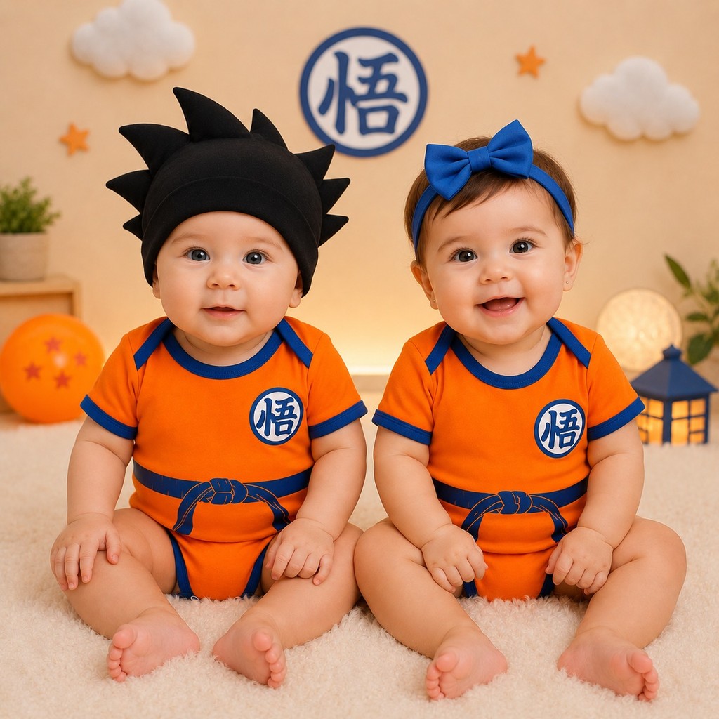 Body Bebê Infantil Goku Mêsversário Temático Super Confortável Linha Premium Promoção Envio Rápido