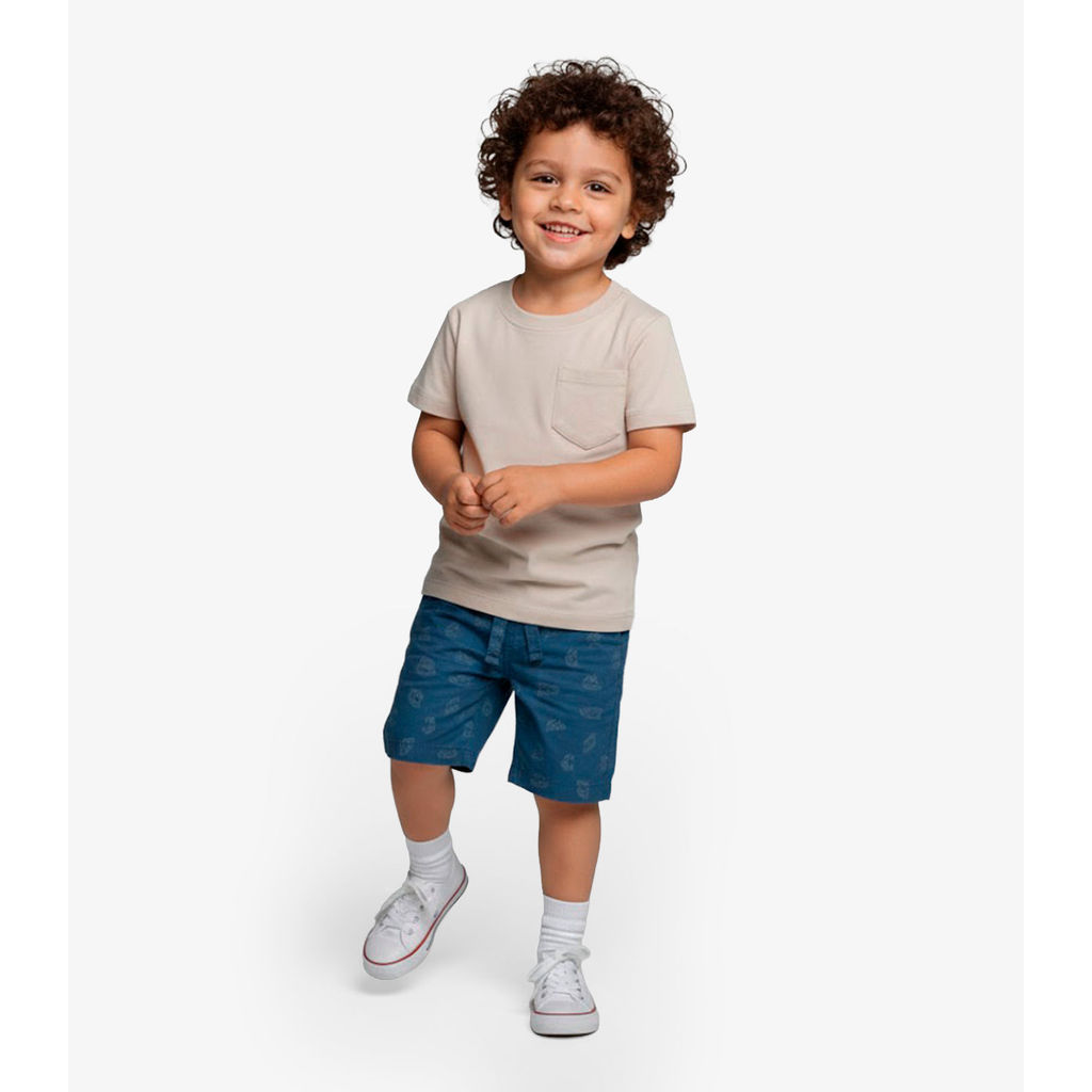 Conjunto Infantil Camiseta Com Bermuda Select Bege