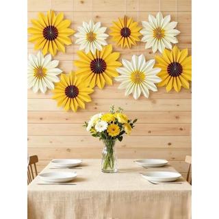 Conjunto de leque de flores de papel colorido, sala de casamento, decoração de casa, aniversário, festa de natal, ventil