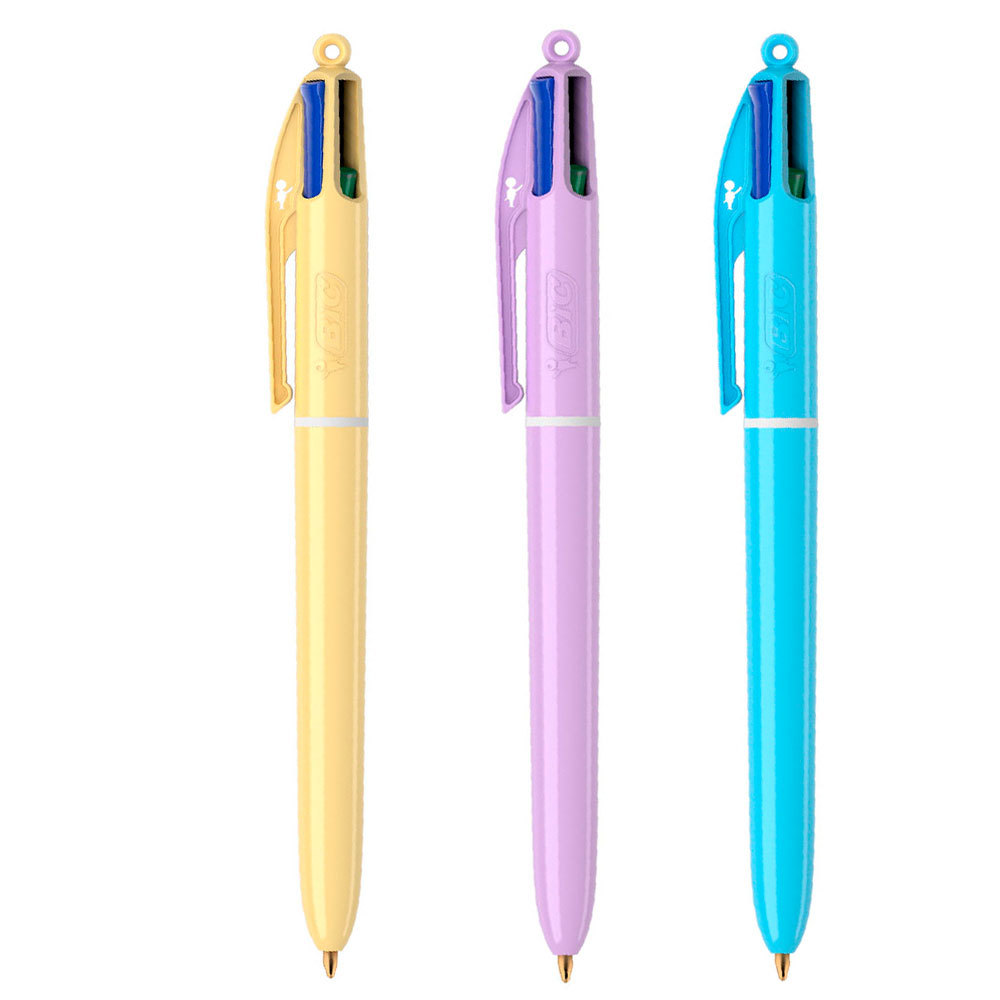 Caneta esferográfica 1.0 retrátil Pastel 4 cores Bic