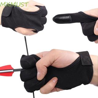Luvas De Arco Recurvo MXMUST , Respiráveis Antiderrapantes De Três Dedos , Protetor De Mão Leve Ajustável Para Tiro