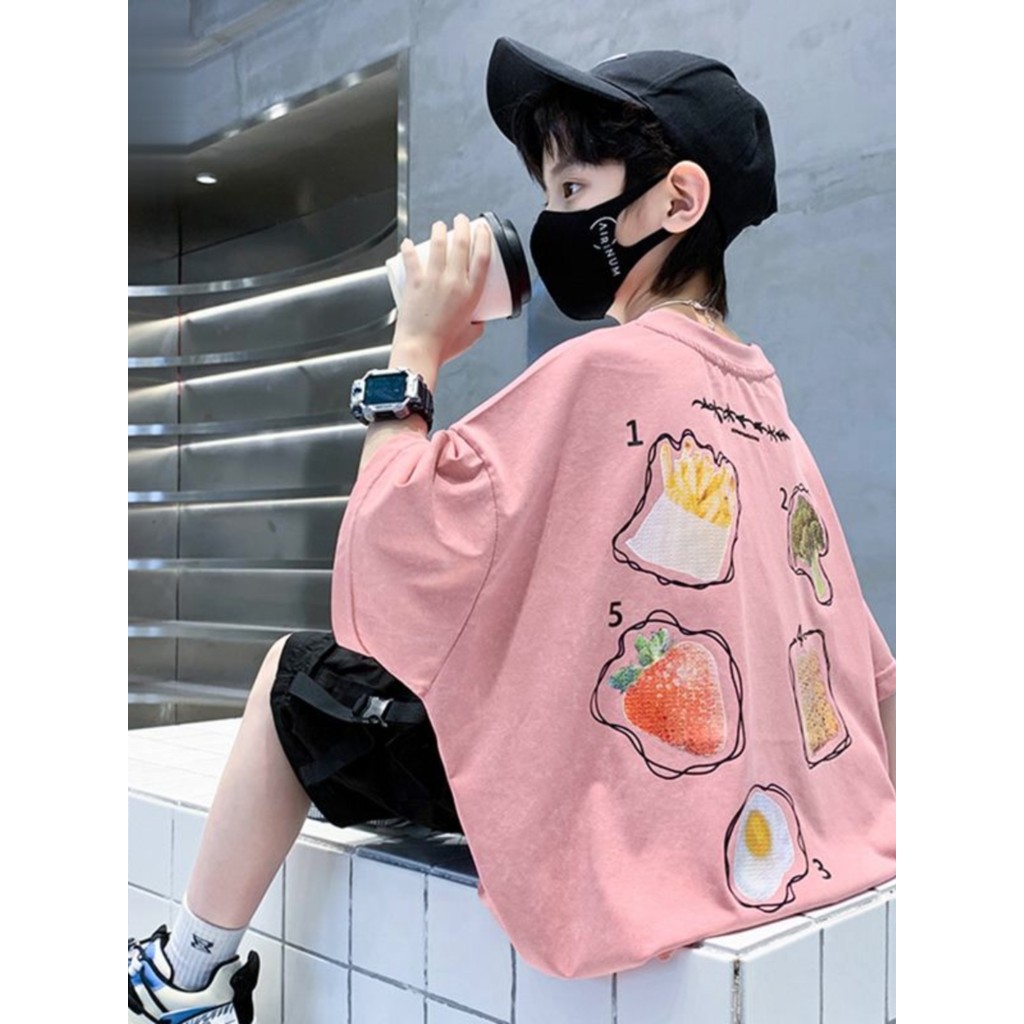 Crianças roupas infantis meninos camiseta de manga curta 2026 novo estilo médio-grande crianças estilo ocidental roupas 