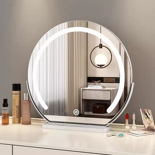 Espelho de Maquiagem de Mesa LED Toque 3 Cores Luz 360° Giratório Diversos Modelos Bivolt Tomada Garantia 5 Anos