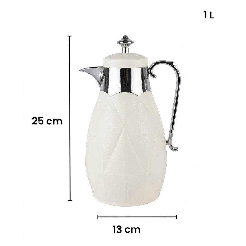 GARRAFA TÉRMICA MAYA 1 LITRO BRANCA PRESSÃO CAFÉ CHÁ TUUT — imagem 2 de 2