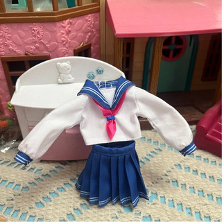 6 pontos acessórios para bonecas Lijia OB22 24 bjd roupas de bebê uniforme terno uniforme escolar série terno de marinhe