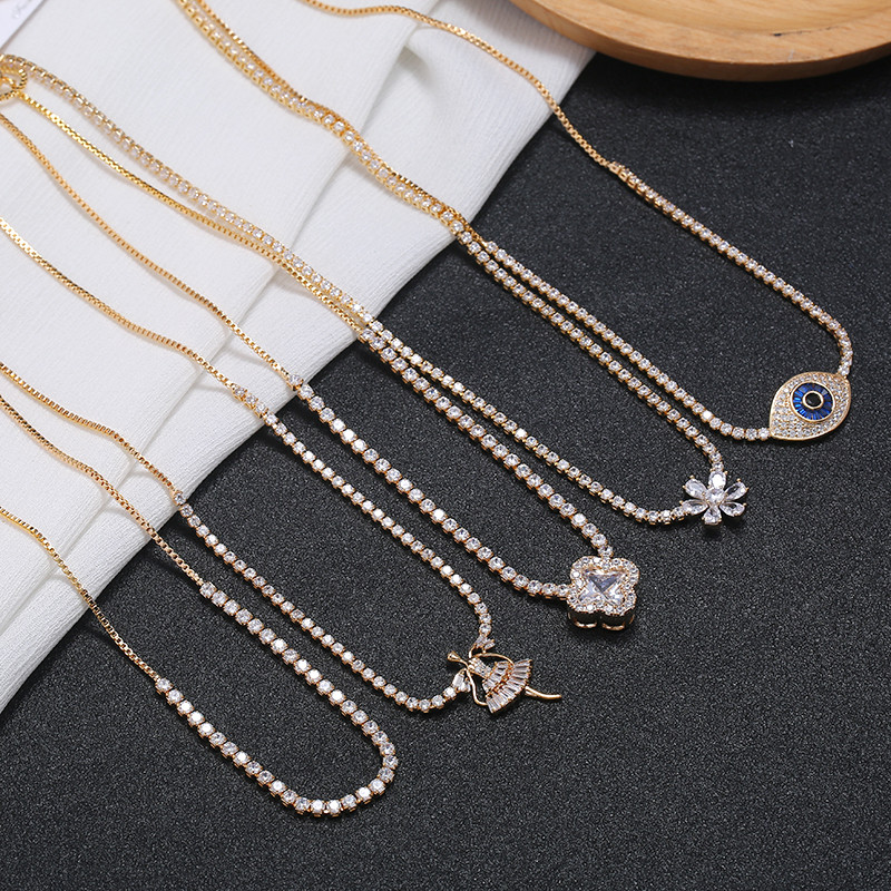 Coreia coreano High-End brilhante cristal zircão colar feminino All-Match curto clavícula corrente influenciador moda C