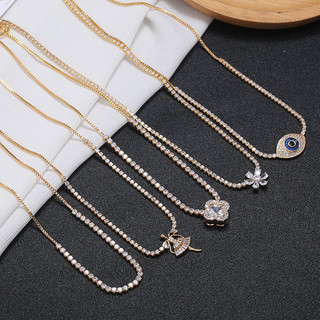Coreia coreano High-End brilhante cristal zircão colar feminino All-Match curto clavícula corrente influenciador moda C