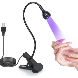 Luz UV para Unhas de Gel - Lâmpada LED de Cura Rápida com Braço Flexível, Secador de Manicure com Luz Negra e Grampo, Co
