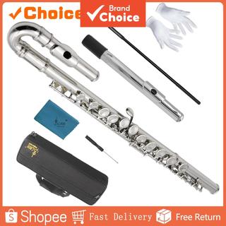Flauta SLADE 16 Furos Abertos Fechados Chave C Instrumento De Sopro De Concerto Transversal Profissional Com Caixa Pano 