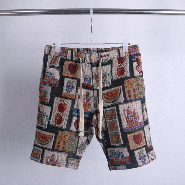 Algodão linho grosso rosto sentir estilo japonês comércio exterior masculino verão praia Shorts cintura elástica respirá
