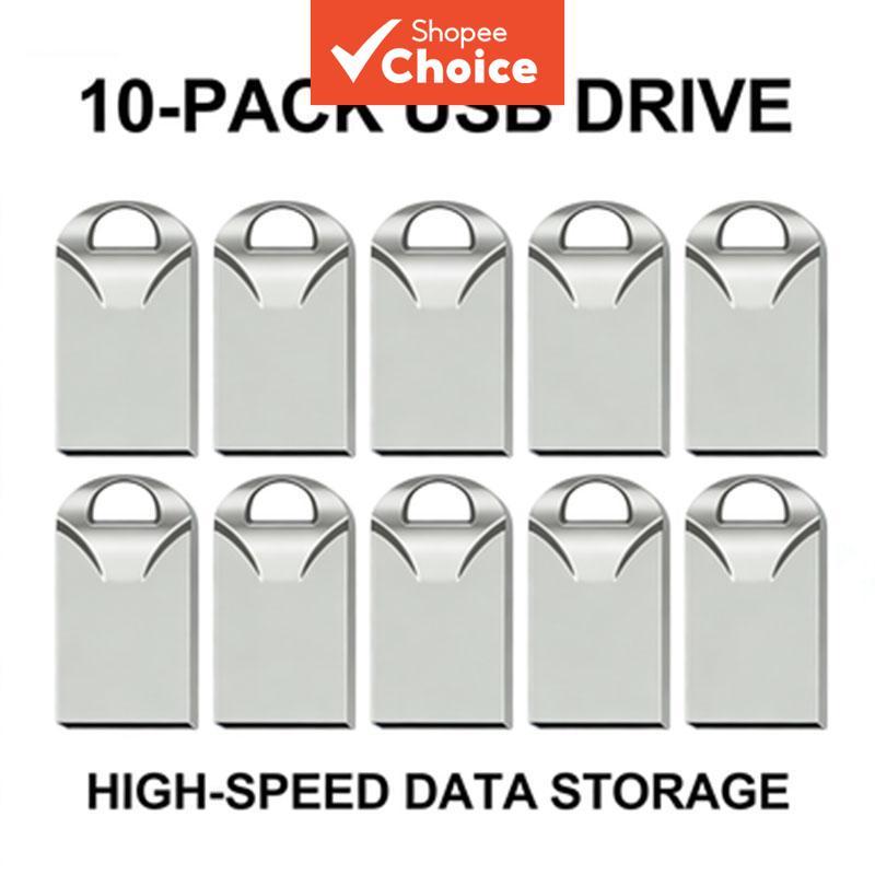 10 unidades de pen drive USB 4 GB/8 GB/16 GB portáteis para brinde publicitário, casamento, estudo, trabalho e