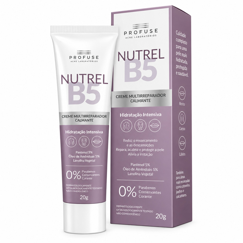 Profuse Nutrel B5 Creme Multirreparador Calmante Rosto Corpo e Lábios
