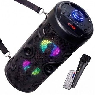 Caixa De Som Alto Falante Torre Bluetooth Grave Som Potente Rgb Microfone Aux Controle P2…