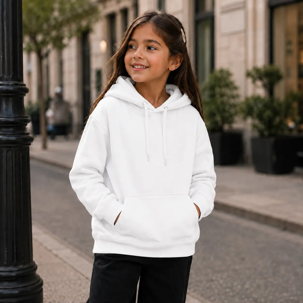 Moletom Feminino Infantil Canguru Quente Resistente Premium Com Capuz Escola Passei Inverno Frio
