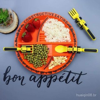 Construção Infantil Dinossauro Placa Comedor E Utensílios De Mesa Folk Placemats Conjunto De Jantar Prato Pa