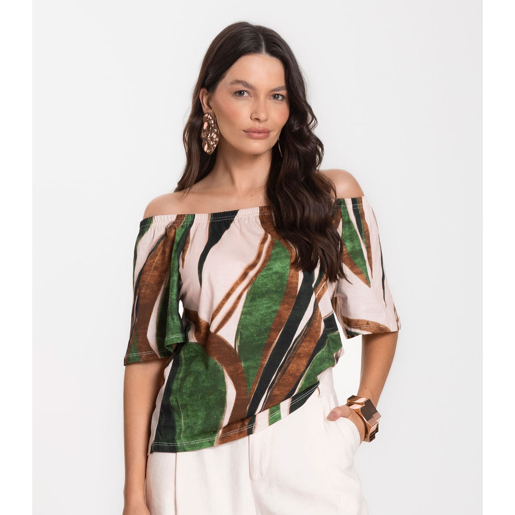 Blusa Feminina Ciganinha Infinita Cor Marrom