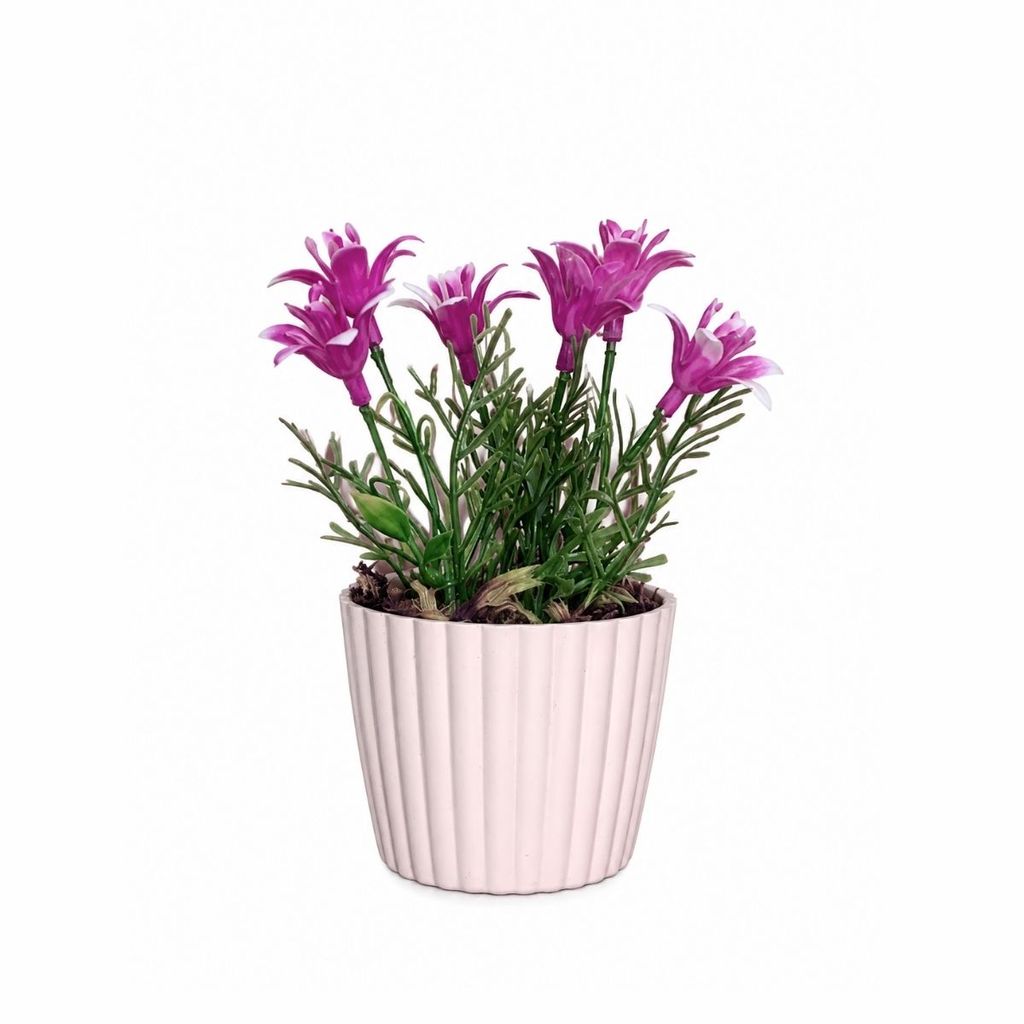 Mini Lírio Artificial em Vasinho Decorativo Rose para Casa