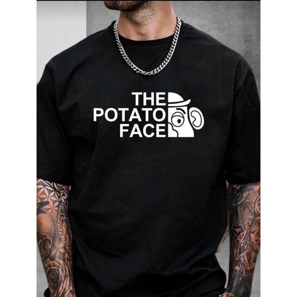 Camiseta Estampada Masculina Unissex 100% Algodão The Potato Face Camiseta Leve Confortavel Style Streetwear