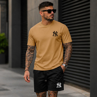 Conjunto Masculino Camiseta e Short Tactel NY Streetwear -  KIT Camisa Algodão Premium + Bermuda TACTEL