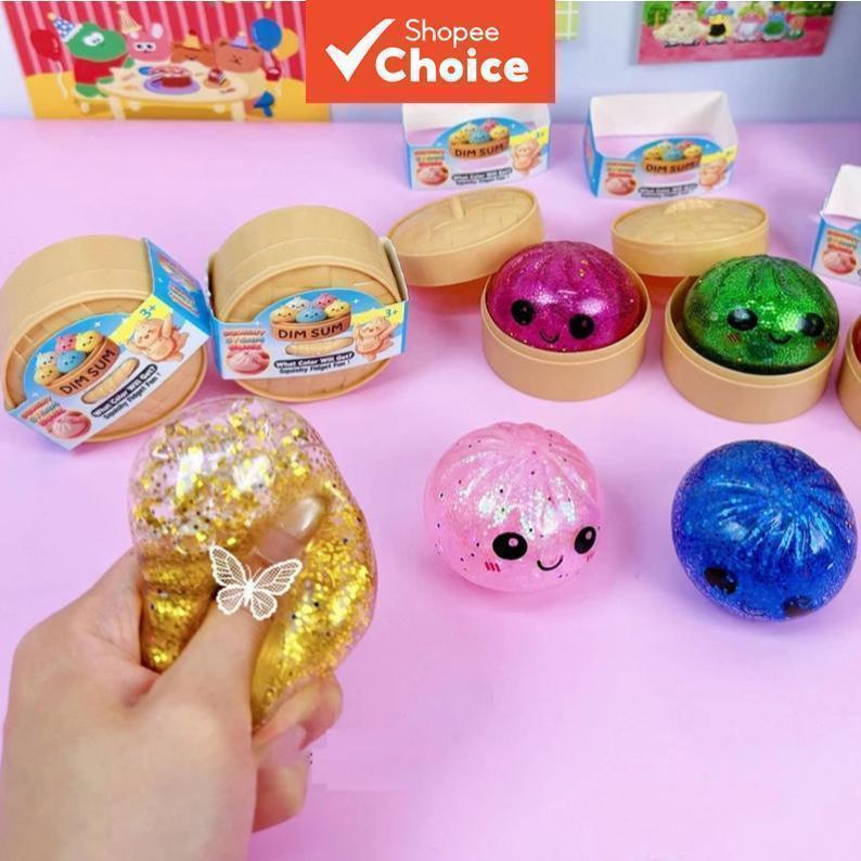 Caixa Com 12 Peças De Bolinhos Moles Glitter Para Jogos Sensoriais E De Alívio Do Estresse Infantis