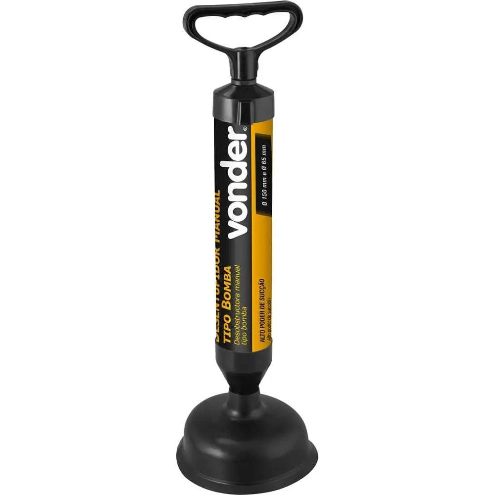 Desentupidor Manual Tipo Bomba DM 460 Vonder — Corpo em PP, Ventosas 150mm e 65mm, 450mm