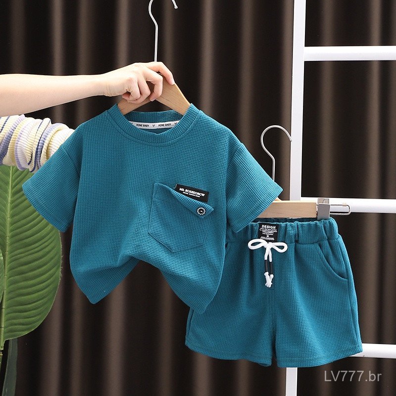 Roupas De Algodão Para Crianças De 0-5 Anos De Idade Meninos E Meninas Camiseta 100 % + shorts Conjunto De 2 Peças Macia
