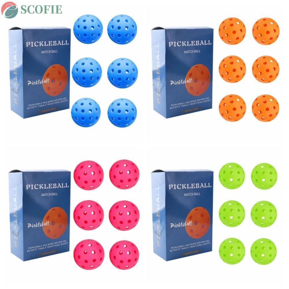 Pickleball SCOFIE 74mm , Bolas De Ao Ar Livre Para Competição De Alta Visibilidade , Colorido De 40 Furos