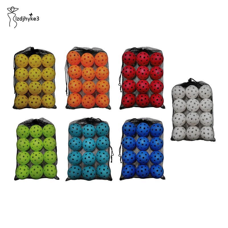 [lzdjhyke3] Conjunto De Bolas De Pickleball De 12 Peças Para Ambientes Internos E Externos Torneio Adultos Furos Perfura