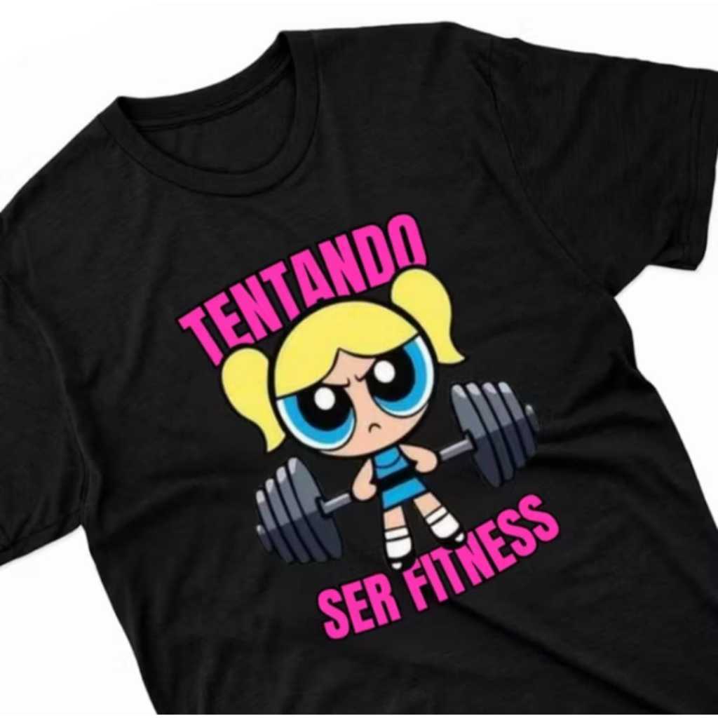 Camiseta Feminina Academia Gym Fitness Estampada Meninas Poderosas Streetwear Casual Confortável