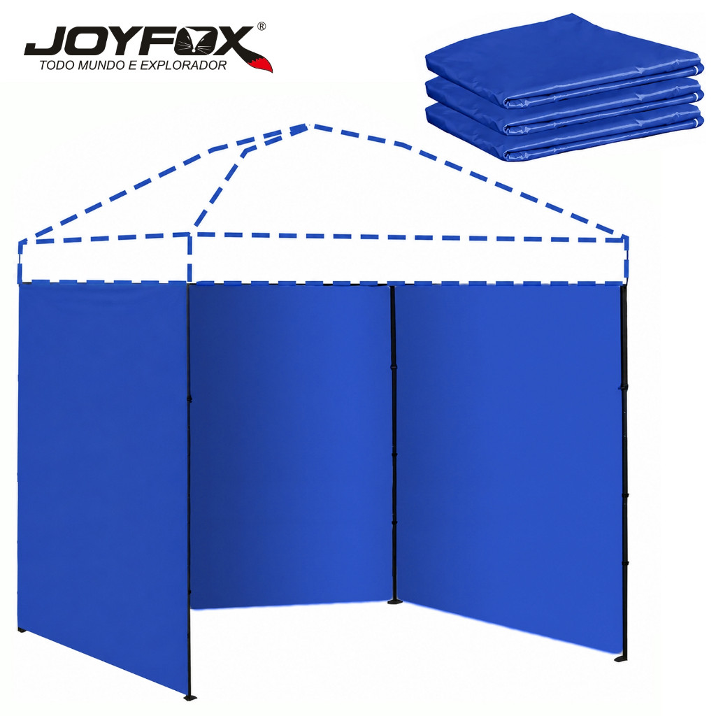 3 Paredes Lateral 3,mx1,80m Para Tenda Sanfonada 3x3m Oxford Impermeável JOYFOX