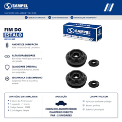 PAR Coxim do Amortecedor Dianteiro Etios Yaris C/ Rolamento Sampel 8288B
