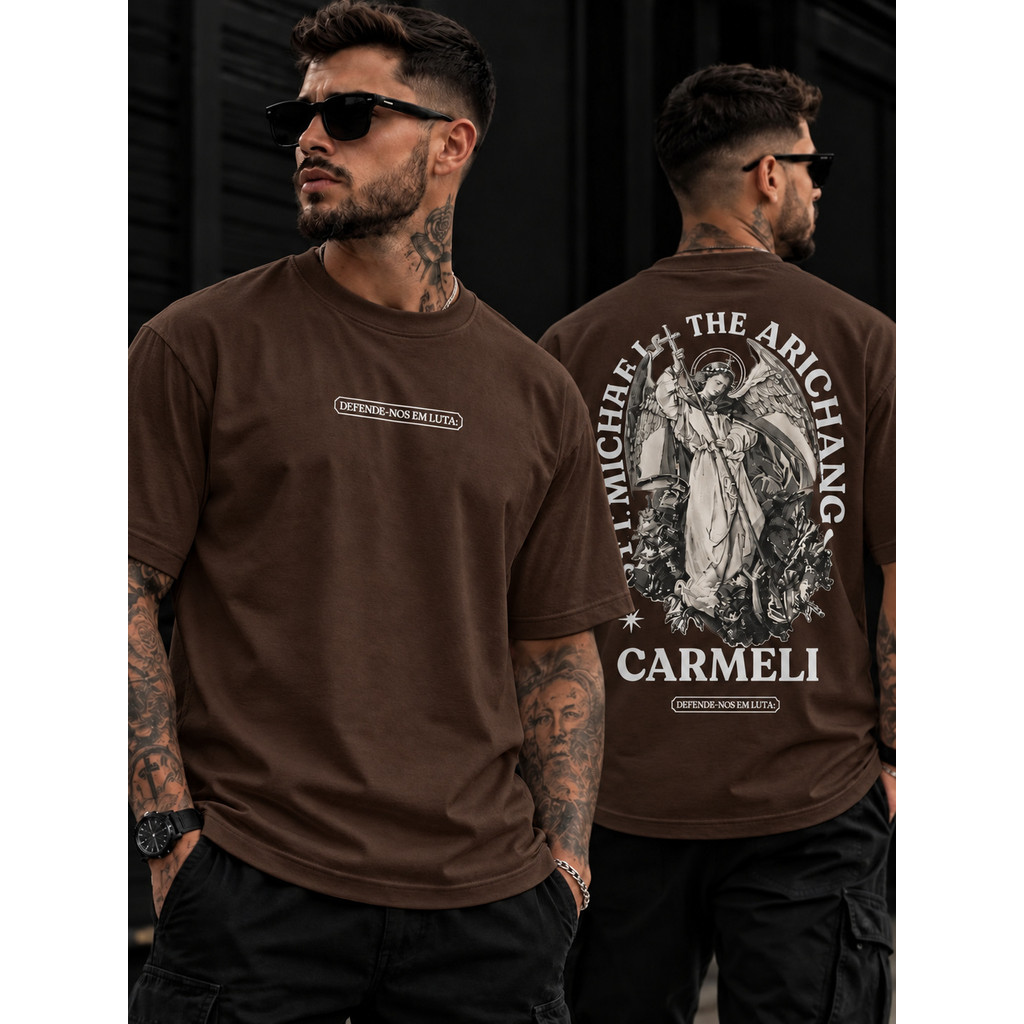 Camiseta Oversized St Michael Arcanjo Camisa Blusão Streetwear Angel Espada Masculino Feminino Envio Imediato