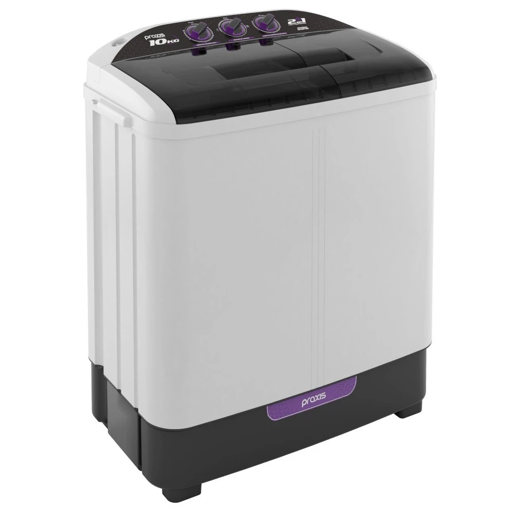 Lavadora de roupas 10kg 2 em 1 lava 6kg e centrifuga 4kg - Praxis