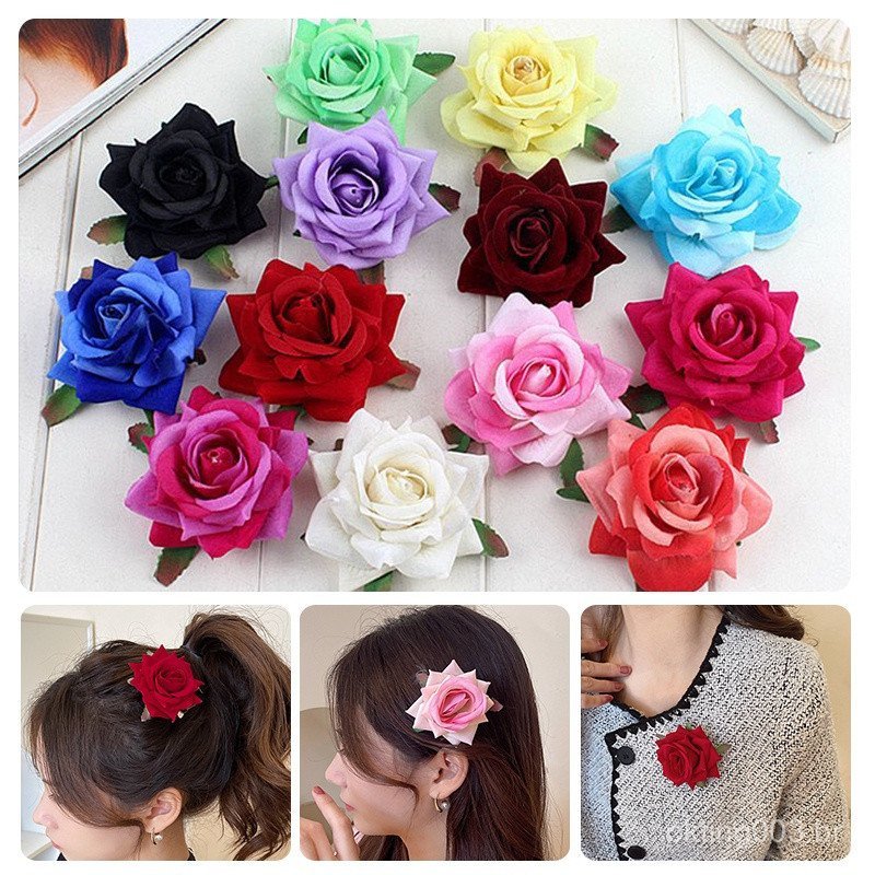 Presilha de cabelo com rosas, acessório de cabelo para noiva, acessório de cabelo para dama de honra, presilha de cabelo