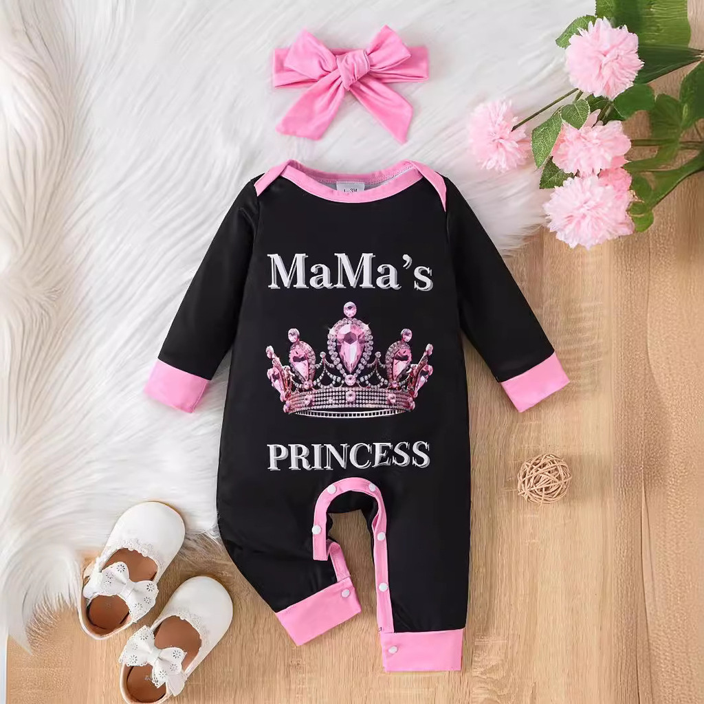 Comércio exterior europeu americano primavera outono novo estilo meninas macacão de manga comprida macacão de bebê recém