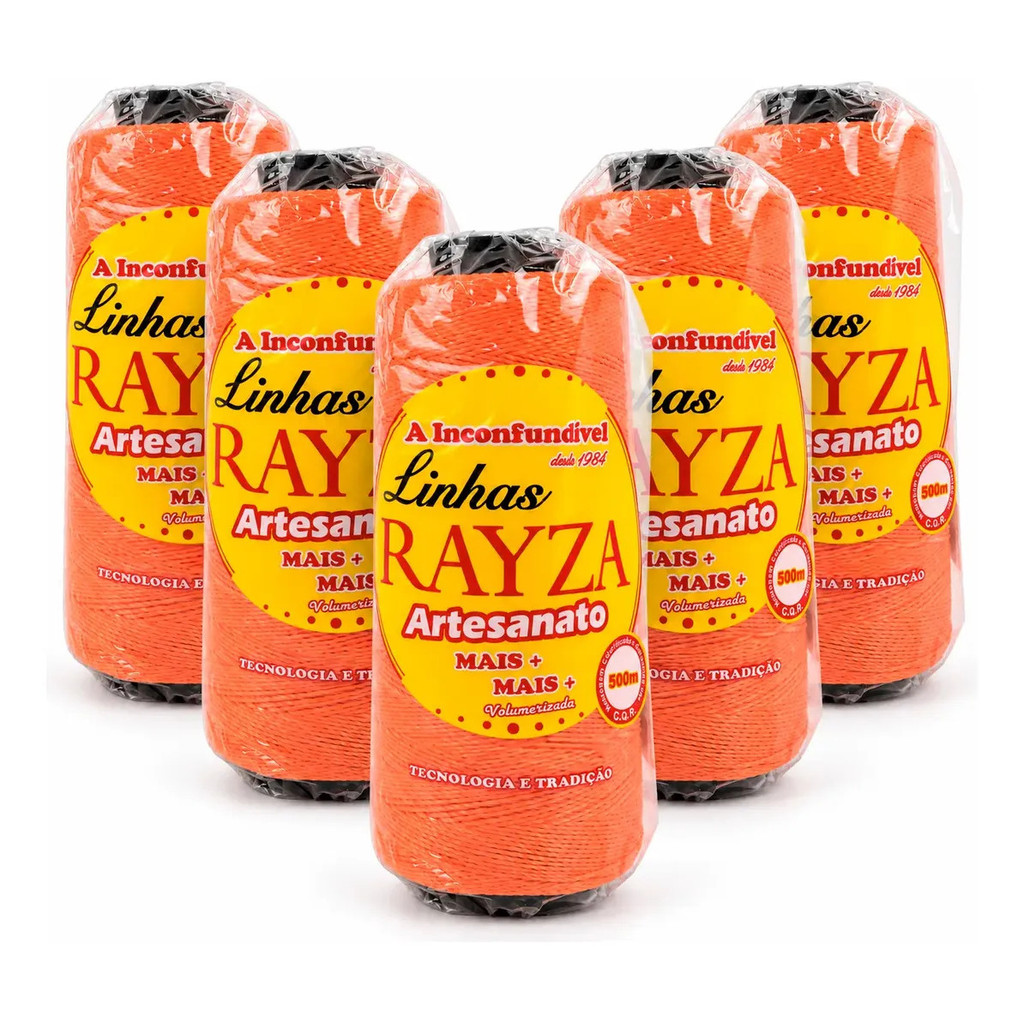 Linhas Rayza Artesanato 500m Kit 5 Unidades Crochê Tricô Macramê Trabalho Manual